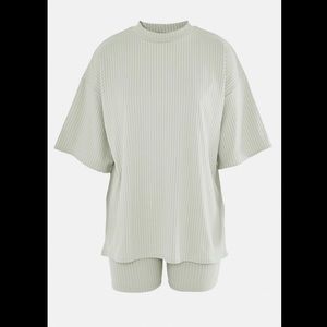 Mint green t-shirt and shorts set